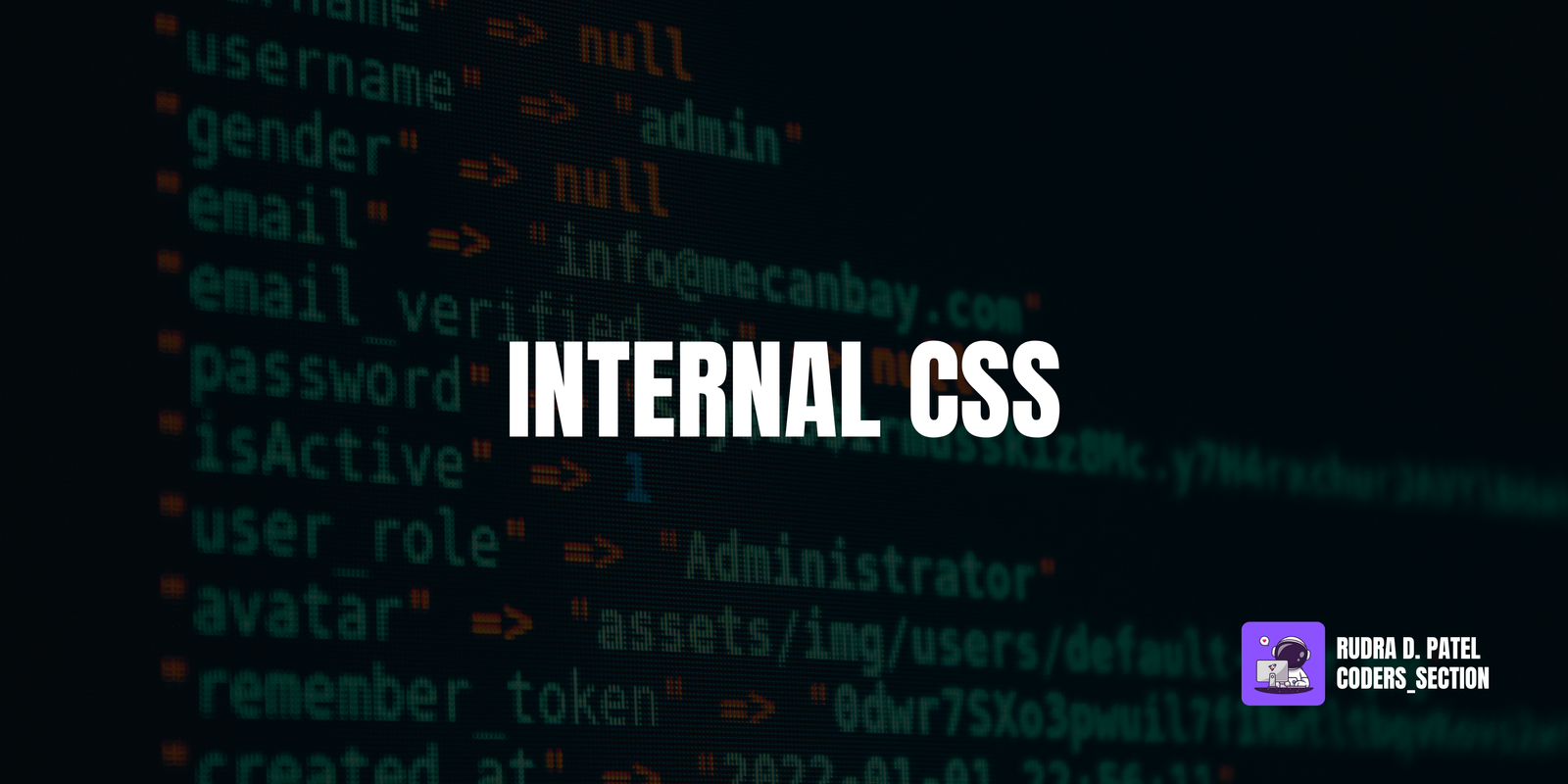 An illustration of Internal CSS code with a blue text example.
